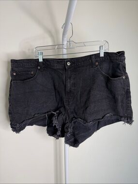 Abercrombie & Fitch Black Distressed Cutoff Jean Shorts